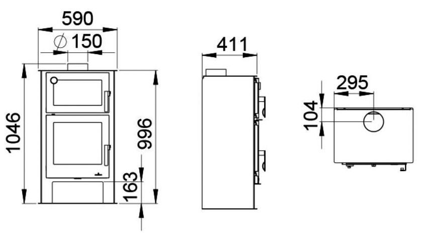 Dimensiones estufa Gijón-H
