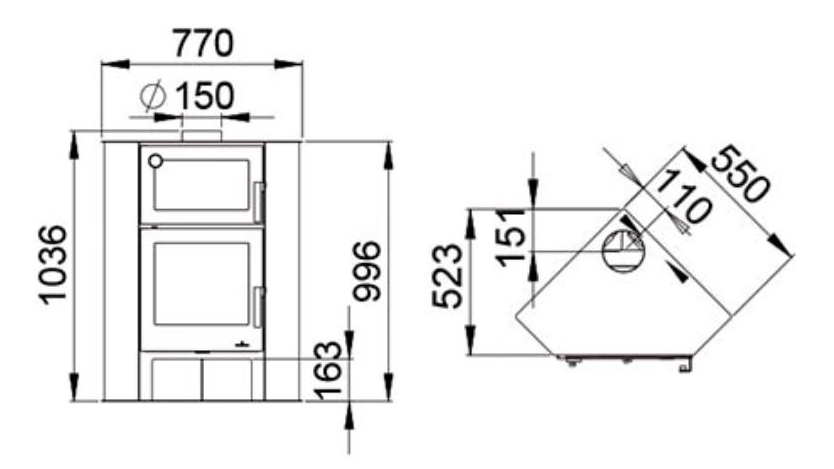 Dimensiones estufa lerma-h