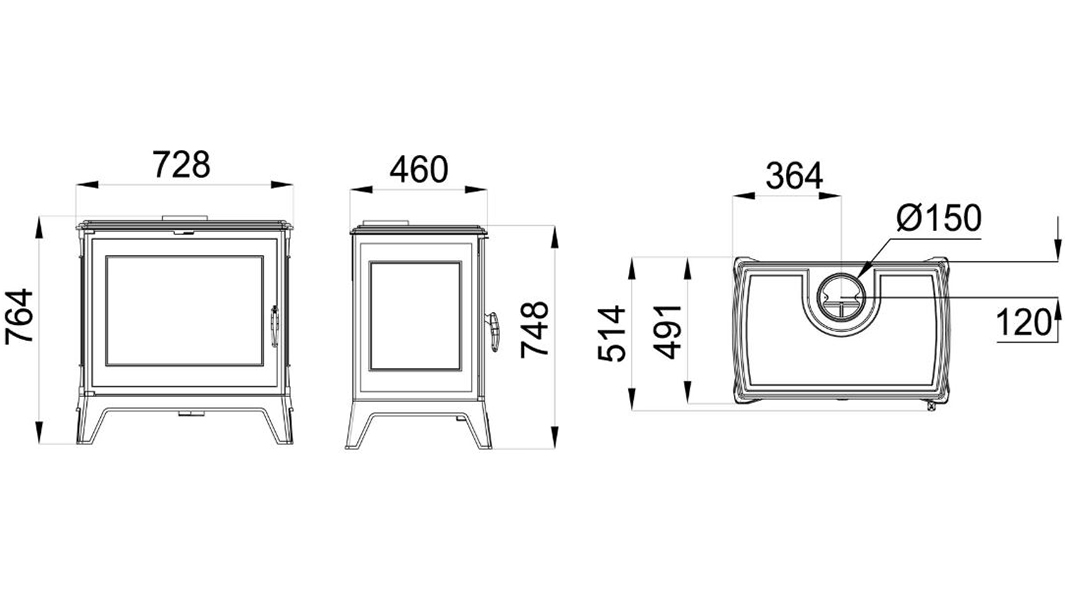 Dimensiones estufa Preston 14