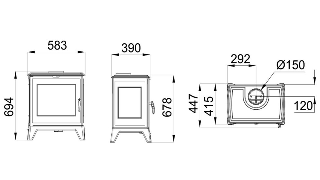 Dimensiones estufa Preston 9