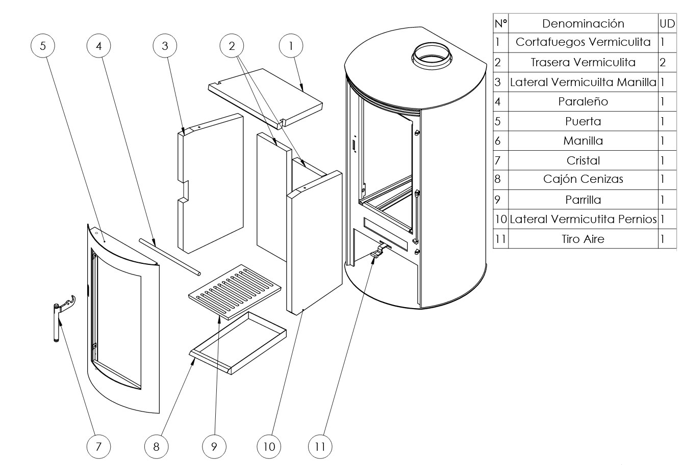partes estufa delta ecodesign partes estufa panadero de leña delta ecodesign
