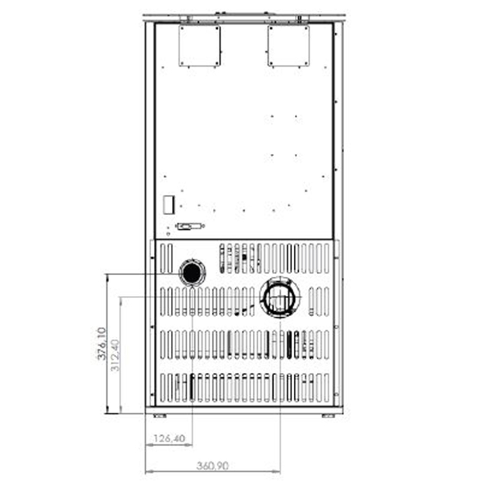Estufa de pellets canalizable Mesenia medidas