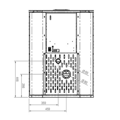 estufa de pellets sardes medidas entradas