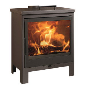 Estufa a lenha Panadero Dover EcoDesign com forno e aquecedor de pratos