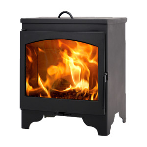 Estufa a lenha Panadero Oslo EcoDesign com forno e aquecedor de pratos