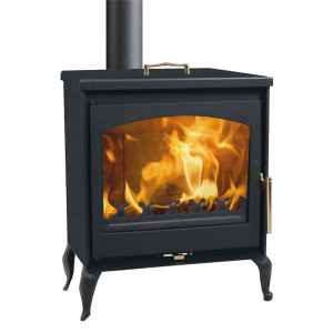 Lareira a lenha Castilla Panadero EcoDesign com forno aquecedor de pratos
