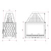 Dimensiones de la chimenea hogar 700 doble cristal