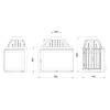 Dimensiones de la chimenea 700 con cristal lateral derecho