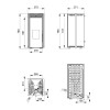 Dimensiones estufa de pellet Serie Free 6