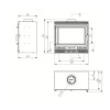 Dimensões do fogão a lenha Insert Aurora Eco Iron 70 ventilado