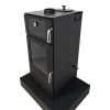 Estufa de lenha e pellets Lucerna com forno vista lateral