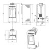 Estufa de Pellets Power 9 kW dimensões