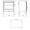 Plano de medidas da salamandra a lenha Jade EcoDesign