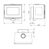 Plano de medidas do fogão a lenha Java Wall EcoDesign