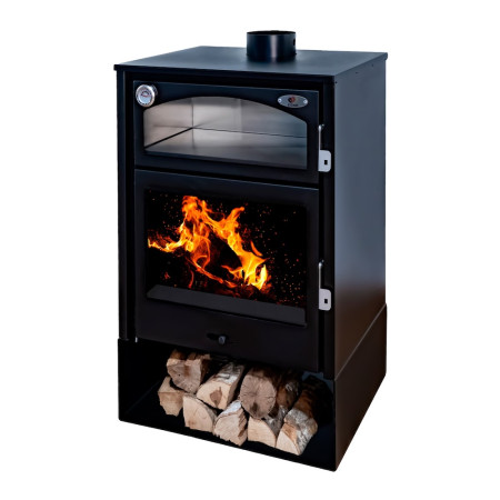 Estufa de leña Aston con horno en inox de Eider Biomasa