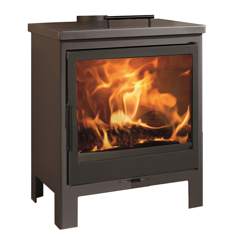 Estufa a lenha Panadero Dover EcoDesign com forno e aquecedor de pratos