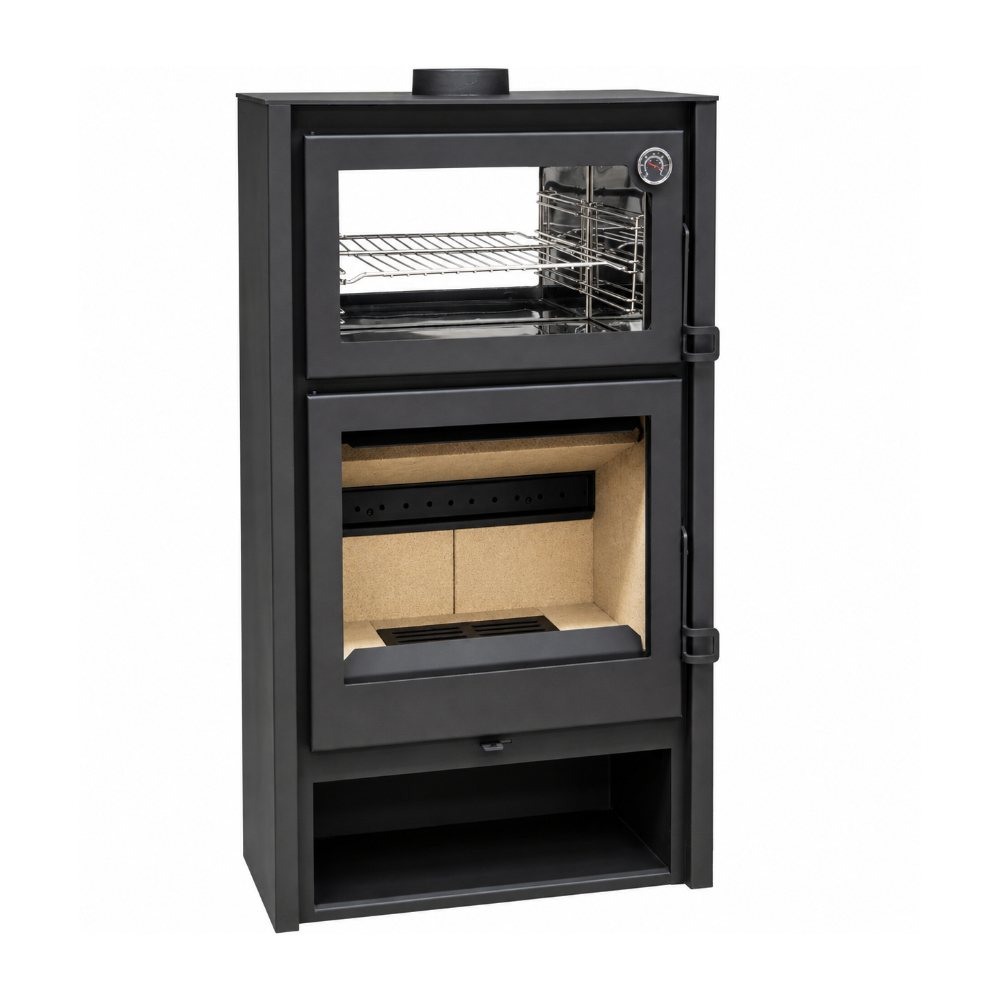 Estufa a lenha com forno Forno L Hualge